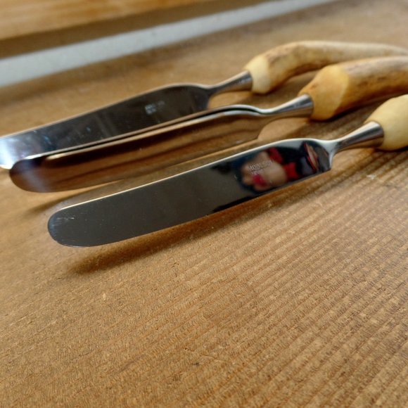 Vintage Robeson Germany Stainless Stag Handle Butter Knives - Picture 9 of 11